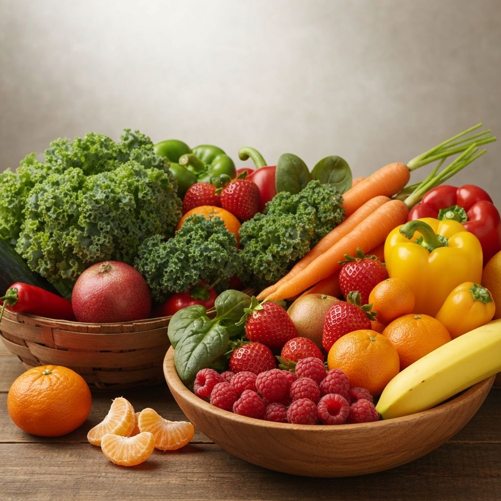 Fresh vegetables and natural vitamin sources